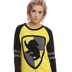 Harry Potter Wizarding World Hufflepuff Intarsia Pullover Sweater Women Sm NWT